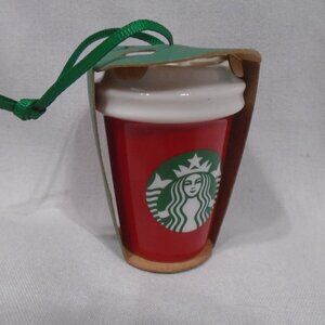 Starbucks Ohio State Christmas Tree Ceramic Red Cup Ornament 2016